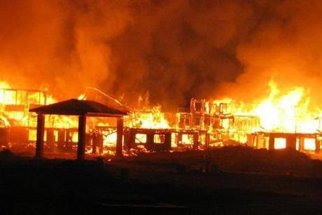 The Bluebird Estates fire in East Longmeadow in September 2007.

