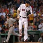8Boston, MA - 8/19/2017 - (2nd inning) Boston Red Sox starting pitcher Chris Sale gave up a 3 run home run during the second inning. The Boston Red Sox host the New York Yankees in the second of a three game series at Fenway Park. - (Barry Chin/Globe Staff), Section: Sports, Reporter: Peter Abraham, Topic: 20Red Sox-Yankees, LOID: 8.3.3434734134.