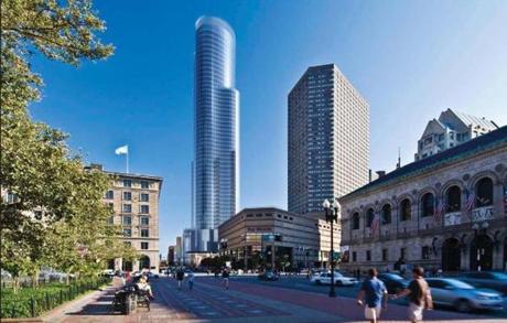 Simon Properties last year scrapped plans for a tower at Copley Place (rendering above), citing high building costs. 
