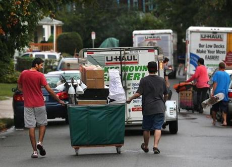 Move-in day for college students in the Allston neighborhoods.
