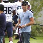 Could Jon Bon Jovi (pictured at a Patriots practice in 2011) be the ?surprise musical guest? at the NFL concert in Boston next Thursday?