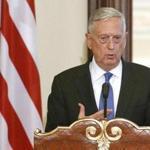 US Secretary of Defense Jim Mattis speaks during the press conference after meeting with Ukrainian President in Kiev on August 24, 2017. Ukraine celebrates its Independence Day, 26 years after the country gained independence from the Soviet Union.  / AFP PHOTO / Anatolii STEPANOVANATOLII STEPANOV/AFP/Getty Images