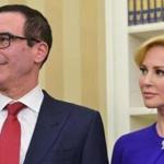 Steven Mnuchin (left) and his wife, Louise Linton. 