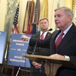Senator Lindsey Graham (right), Republican of South Carolina, is behind a last-ditch effort to end the Affordable Care Act. Above: Graham at a news conference last week.