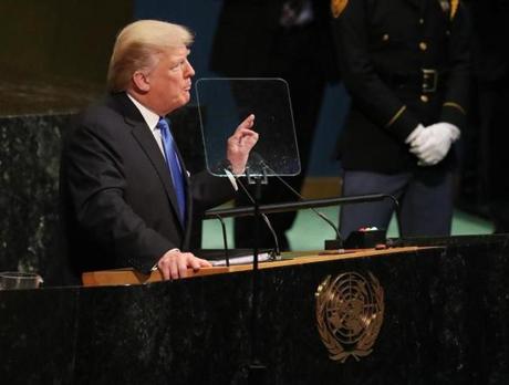 President Trump gave his first speech as president to the United Nations General Assembly on Tuesday.
