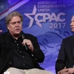 Former White House staffers Steve Bannon (left) and Reince Priebus occasionally used private e-mail addresses to discuss White House matters, current and former officials said. 