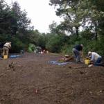 Gregory Lott, archeologist Craig Chartier, Blaine Borden, and Bruce Brockway worked on the dig site in Chatham.