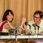 Emma Stone as Billie Jean King and Steve Carell as Bobby Riggs in ?Battle of the Sexes.?