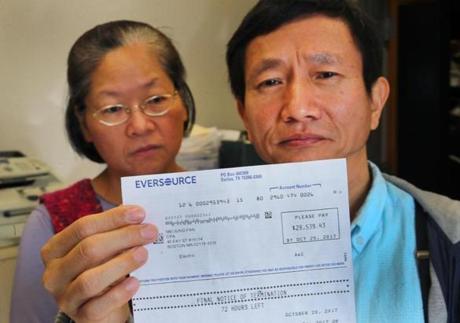Keh-Jiann Pan and his wife, Mei-jung Fan, were billed nearly $30,000 by Eversource for years worth of electricity at their office.
