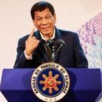Mandatory Credit: Photo by LINUS ESCANDOR II/EPA-EFE/REX/Shutterstock (9222060ae) Rodrigo Duterte ASEAN Summit and Related Meetings in Manila, Philippines - 14 Nov 2017 Philippine President Rodrigo Duterte gestures during a press conference after the closing ceremonies of the 31st ASEAN Summit and Related Summits in Manila, Philippines, 14 November 2017. The Philippines hosted the 31st Association of Southeast Asian Nations (ASEAN) Summit and Related Meetings from 10 to 14 November.