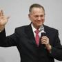 Former Alabama Chief Justice and U.S. Senate candidate Roy Moore speaks in Jackson, Ala. on Tuesday.