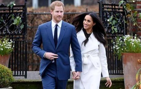 Prince Harry and Meghan Markle appeared on Monday in London.
