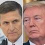 President Trump says he never asked then-FBI Director James Comey to stop investigating Michael Flynn (left).
