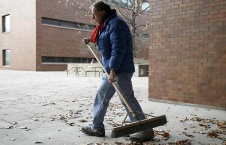 Bobby Carroll has only a few weeks to keep the campus at the University of Massachusetts Boston clean until his layoff date.

