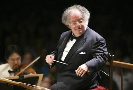 James Levine, former music director of the Boston Symphony Orchestra, conducting the BSO on opening night at Tanglewood in July 2006.
