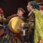 Commedia dell?arte players Noni Lewis, Bill Meleady, and Mark Jaster in ?The Christmas Revels.?