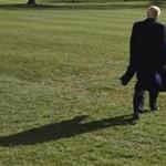 President Trump walked towards Marine One as he departed from the South Lawn of the White House on Saturday.