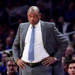 Doc Rivers watches the game during the first half against the Phoenix Suns at Staples Center on Wednesday.