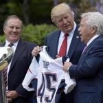 President Donald Trump appeared with Patriots owner Robert Kraft in April to celebrate the Patriots? Super Bowl win.