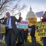 Before final action on the GOP tax bill, Senator Bernie Sanders of Vermont joined in protesting its big cuts for the rich. 