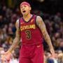 CLEVELAND, OH - JANUARY 2: Isaiah Thomas #3 of the Cleveland Cavaliers yells to a teammate during the second half against the Portland Trail Blazers at Quicken Loans Arena on January 2, 2018 in Cleveland, Ohio. The Cavaliers defeated the Trail Blazers 127-110. NOTE TO USER: User expressly acknowledges and agrees that, by downloading and or using this photograph, User is consenting to the terms and conditions of the Getty Images License Agreement. (Photo by Jason Miller/Getty Images)