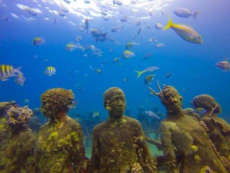 Underwater sculpture park in Grenada.
