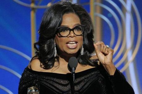 Oprah Winfrey spoke during Sunday?s Golden Globe Awards.
