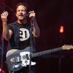 Frontman Eddie Vedder performing will Pearl Jam at Fenway Park in 2016.