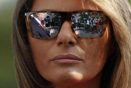President Donald Trump and first lady Melania Trump walk across the South Lawn of the White House in Washington during their arrival on Marine One helicopter, Sunday, Sept. 10, 2017. (AP Photo/Pablo Martinez Monsivais)
