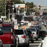 Foxborough, MA: September 7, 2017: About three and a half hours before kickoff, Route One heading to the stadium was full of traffic. The New England Patriots hosted the Kansas City Chiefs in the NFL regular season football opener at Gillette Stadium. (Jim Davis/Globe Staff).