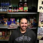 Chase Ybarra, an Emerson student, is advising the Boston college on increasing the stocks at its food pantry.