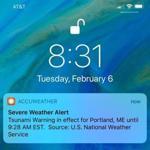Some on the East Coast got a push alert on their phones about a tsunami warning. 