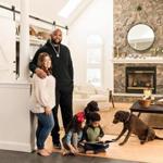 Marcus, Alyssa, Mady, and M.J. Cannon put down roots in this five-bedroom house in Wrentham, down the road from Gillette Stadium. 