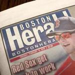 The front page of The Boston Herald on Feb. 13.