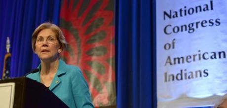 Senator Elizabeth Warren addressed the National Congress of American Indians on Wednesday.
