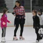 Nancy Kerrigan skated with local kids at the Stoneham Ice Arena. 