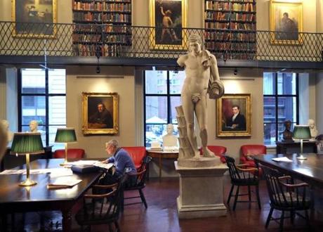 The Albert Gordon Reading Room of the Boston Athenaeum.
