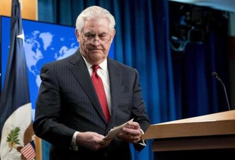 Outgoing Secretary of State Rex Tillerson addressed the media briefly Tuesday after his dismissal by President Trump.
