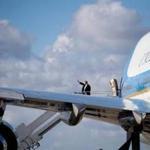 President Donald Trump boarded Air Force One at Palm Beach International Airport in West Palm Beach, Fla.