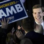CANONSBURG, PA - MARCH 14: Conor Lamb, Democratic congressional candidate for Pennsylvania's 18th district, greets supporters at an election night rally March 14, 2018 in Canonsburg, Pennsylvania. Lamb claimed victory against Republican candidate Rick Saccone, but many news outlets report the race as too close to call. (Photo by Drew Angerer/Getty Images)