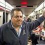MBTA General Manager Luis Ramirez on the Red Line. 