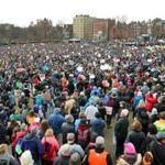 Thousands of people were at Boston Common.