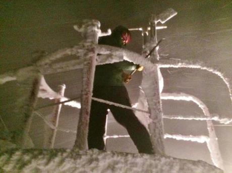 29mtwashington -- Adam Gill as a weather observer at the summit of Mount Washington. (Adam Gill)

