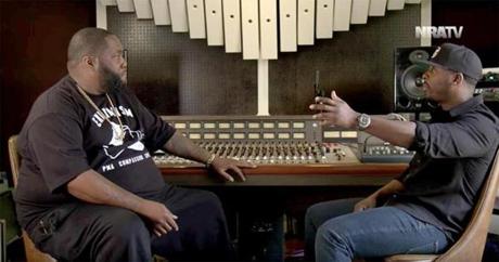 The video, featuring Killer Mike (left) was billed by the National Rifle Association as ?The Gun Conversation You Need To See.? 
