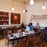 The dining room at Grassona?s Italian in Brookline.