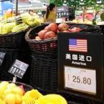 US fruit was on display in a supermarket in Beijing on Monday. China imposed tariffs on a selection of US goods Monday in response to President Trump?s tariffs on steel and aluminum.