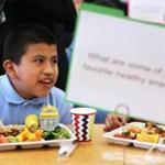 Moises Gaspar, 11, ate a fresh meal Monday at the Bradley Elementary School in East Boston, which features a full-service kitchen.