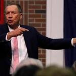 Ohio Governor John Kasich spoke Tuesday during an appearance at New England College in Henniker, N.H.