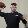 Oklahoma quarterback Baker Mayfield passes during a drill at an NCAA college football Pro Day workout in Norman, Okla., Wednesday, March 14, 2018. (AP Photo/Sue Ogrocki)