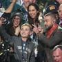Ryan McKenna and Justin Timberlake (center) snapped a photo together during the Super Bowl LII halftime show.  